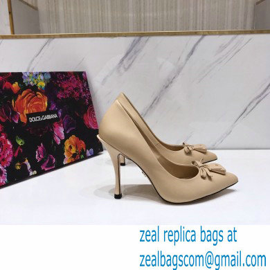 Dolce  &  Gabbana Thin Heel 10.5cm Leather Sicily Pumps Beige 2021